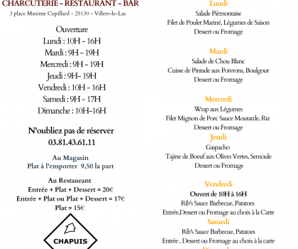 Menu de la Semaine