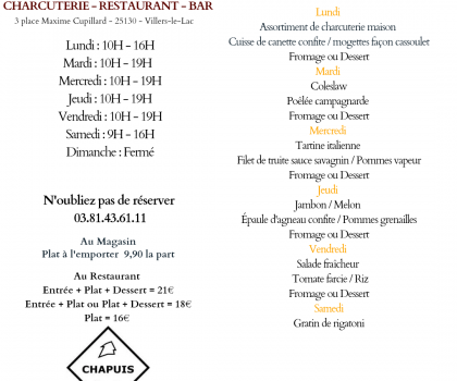 menu du 17 au 22 août