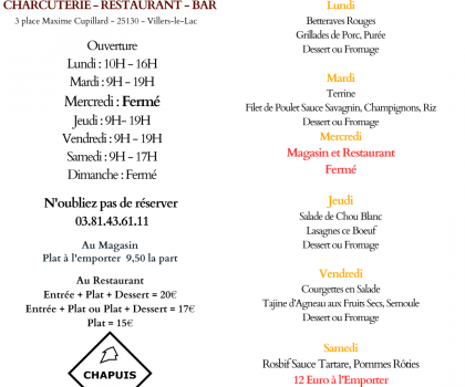 Menu de la Semaine