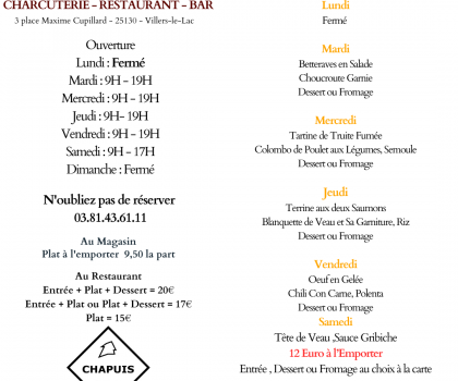 Menu de la Semaine