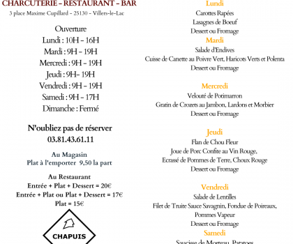 Menu de la Semaine