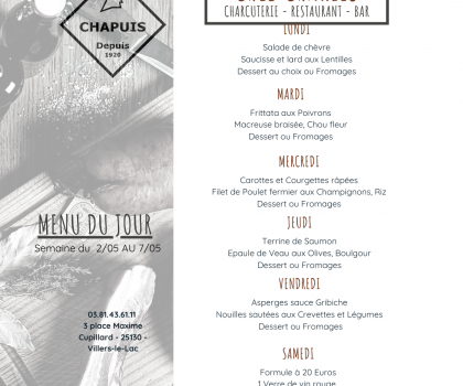 Menu semaine 18