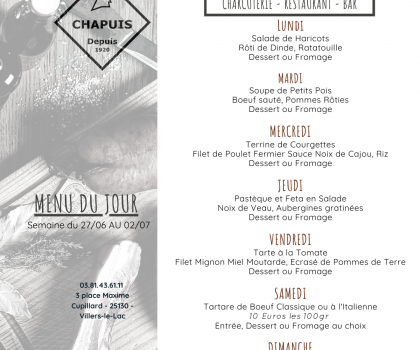 Menu semaine 26