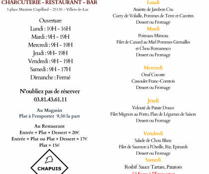 Menu de la Semaine