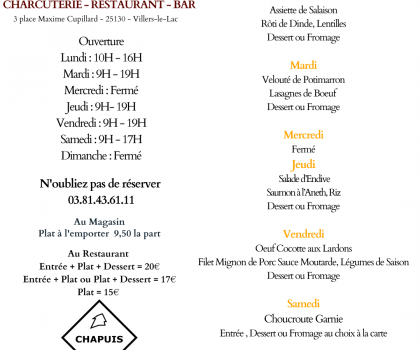 Menu de la Semaine