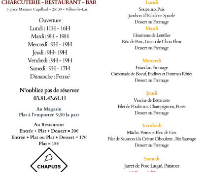 Menu de la Semaine