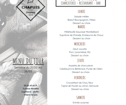 Menu de la semaine 8