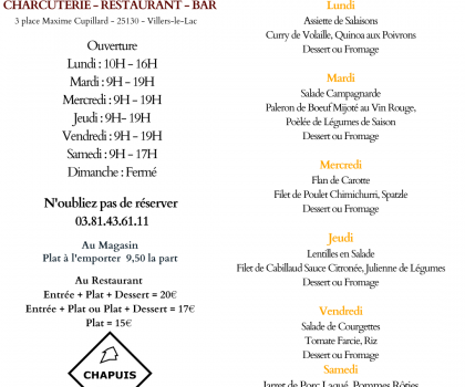 Menu de la Semaine