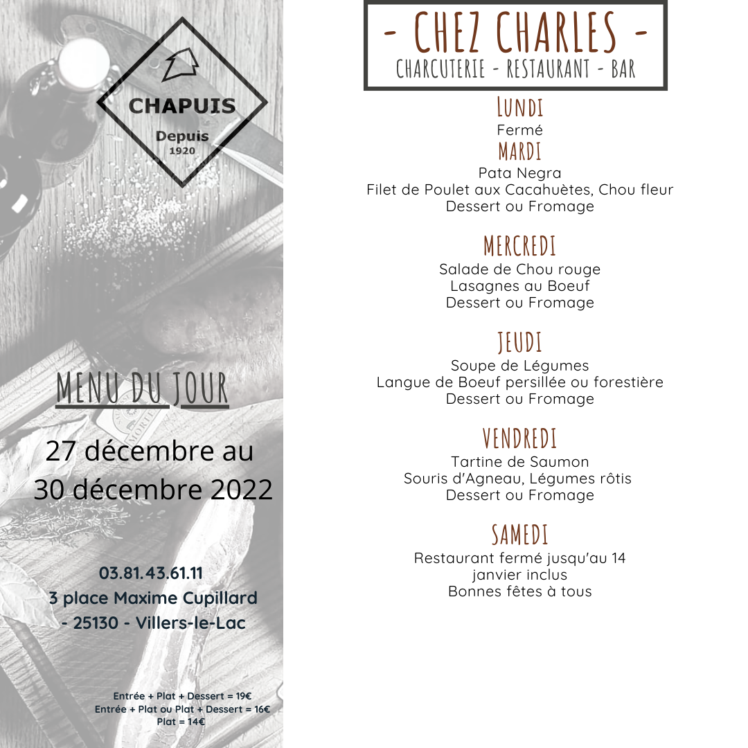 Du 26 au 30 décembre