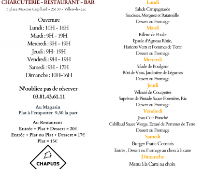Menu de la Semaine