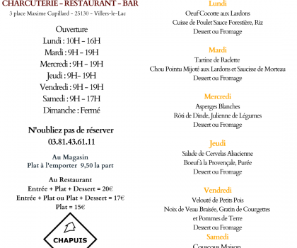 Menu de la Semaine