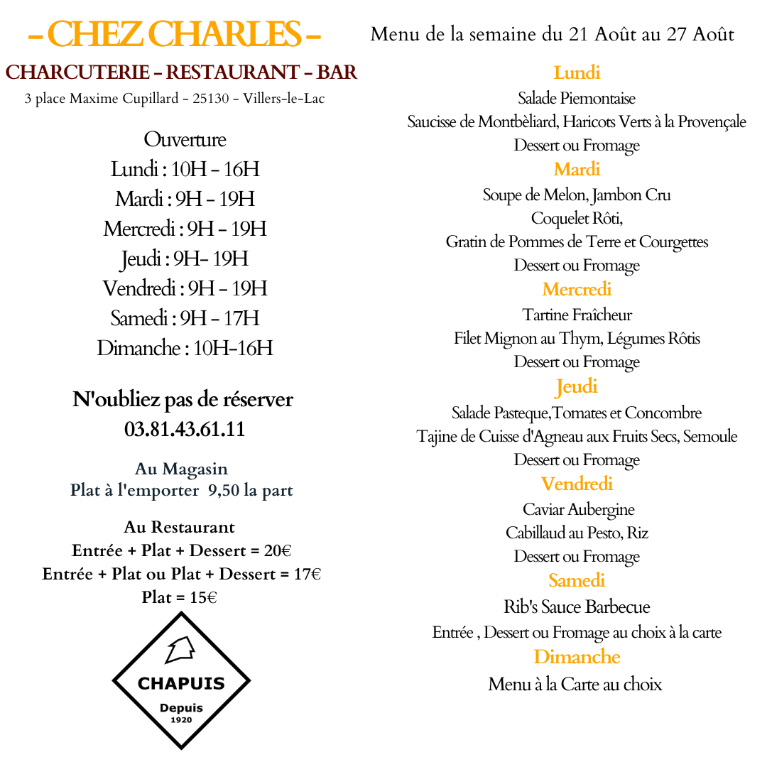 Menu de la Semaine