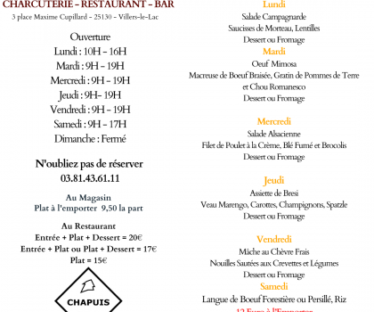 Menu de la Semaine